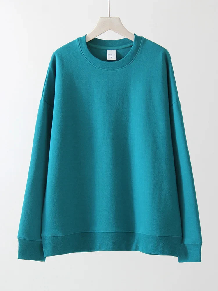 Unisex Basic Crew-Neck Long-Sleeve Sweatshirt Pullover in Various Colors