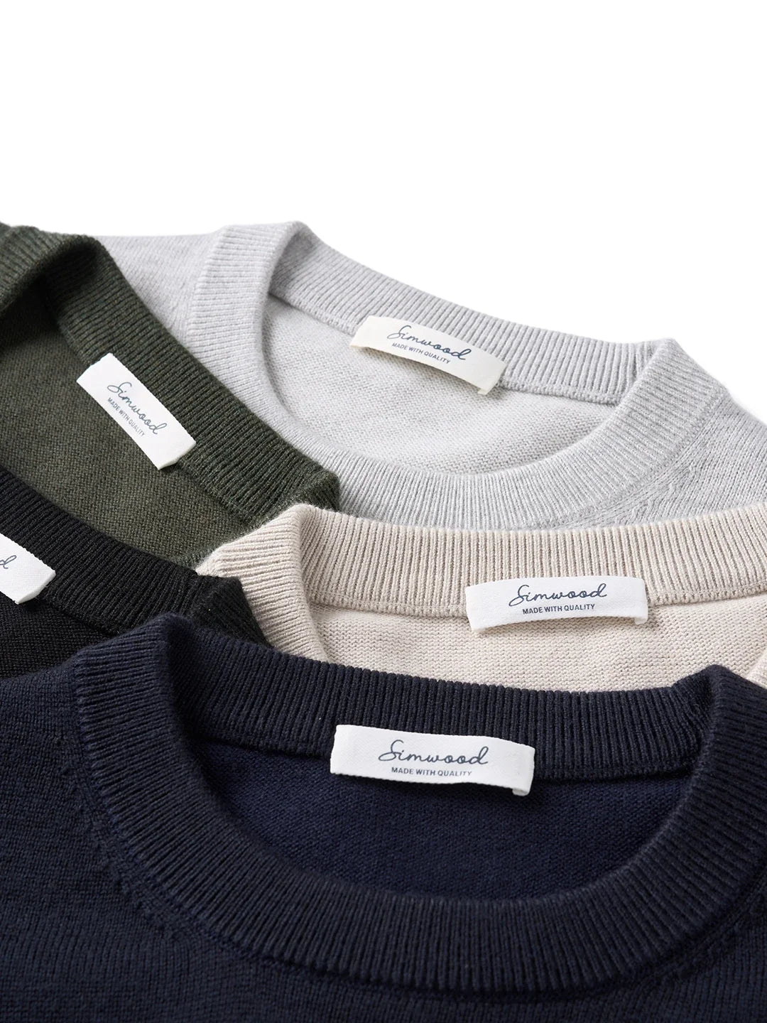 Unisex long-sleeve pullover crew neck fine knit gray
