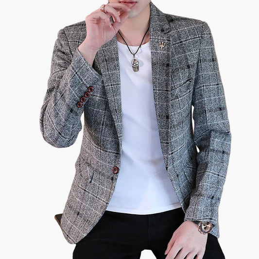 Men's Modern Checked Blazer – Stylish Blazer for Business & Leisure