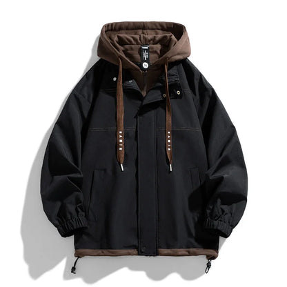 Unisex Übergangsjacke mit Kapuze und Reißverschluss