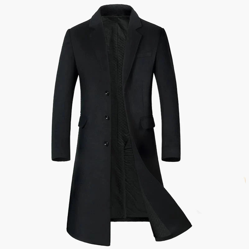 Men's Classic Winter Long Coat – Elegant Business and Casual Style