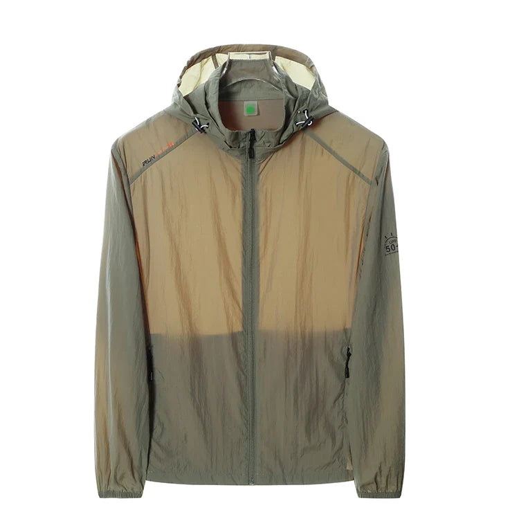 Leichte Kapuzenjacke Windbreaker mit Reißverschluss für Herren