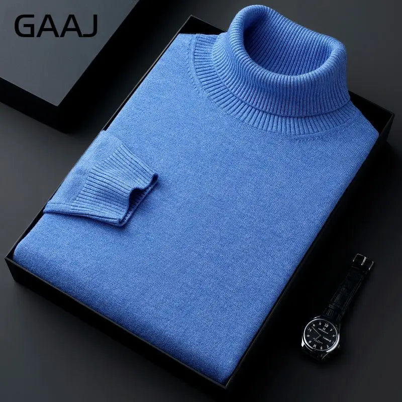 Men's turtleneck sweater long sleeve fine-knit sweater