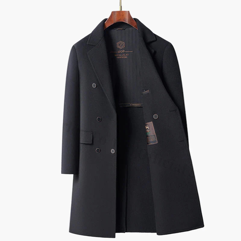 Men's Double-Breasted City Coat – Elegant Business and Casual Style
