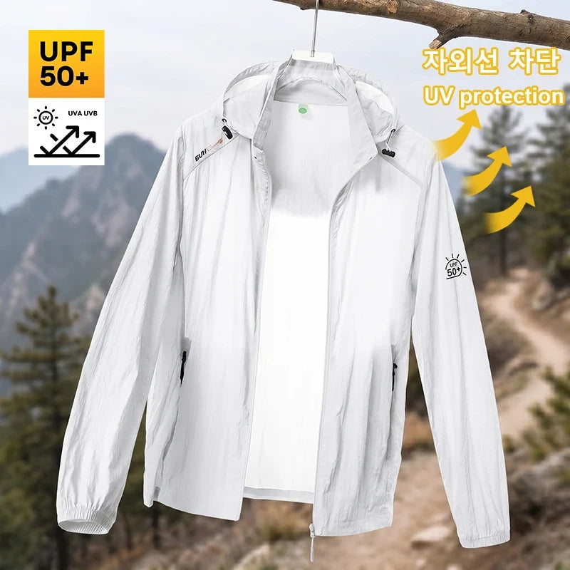 Leichte Kapuzenjacke Windbreaker mit Reißverschluss für Herren