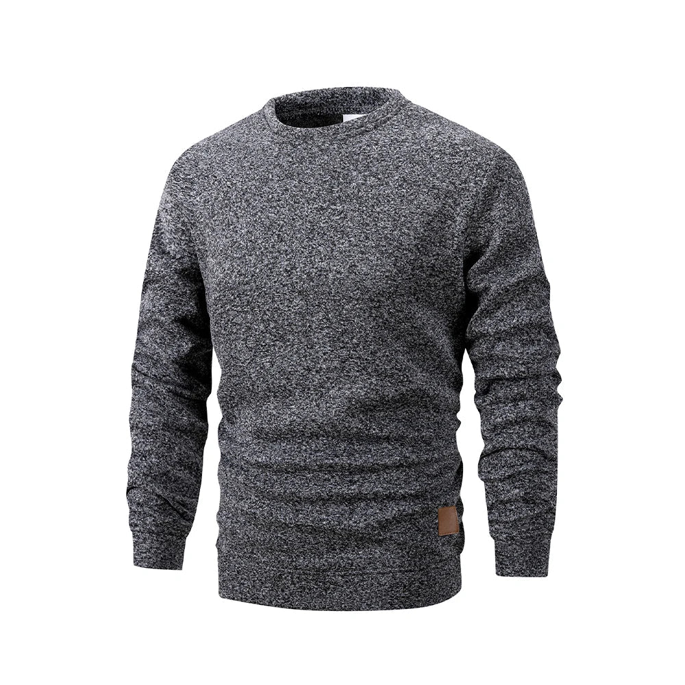 Men's crew-neck sweater, long sleeve, warm