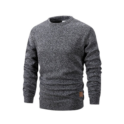 Men's crew-neck sweater, long sleeve, warm