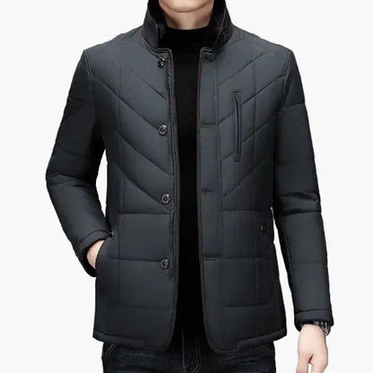 Men's Stand Collar Business Jacket – Elegant Winter Short Parka for Everyday & Office