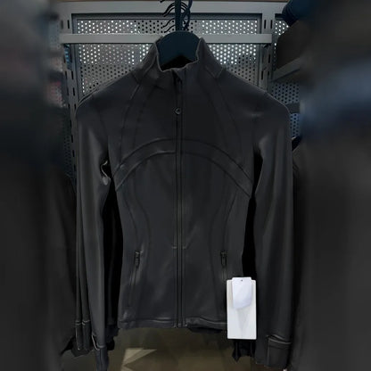 Damen Sportjacke mit Reißverschluss Stehkragen Slim Fit