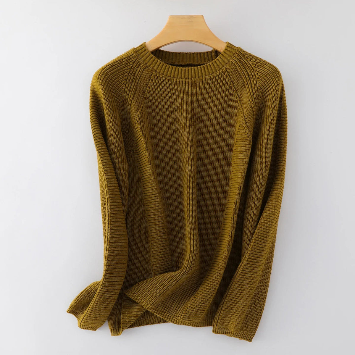 Unisex Long-Sleeve Ribbed-Knit Crew-Neck Casual Top