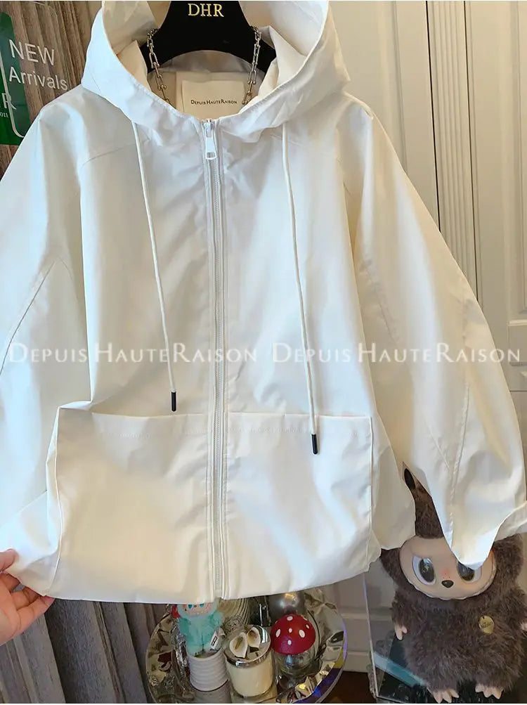 Damen Übergangsjacke mit Kapuze und Reißverschluss
