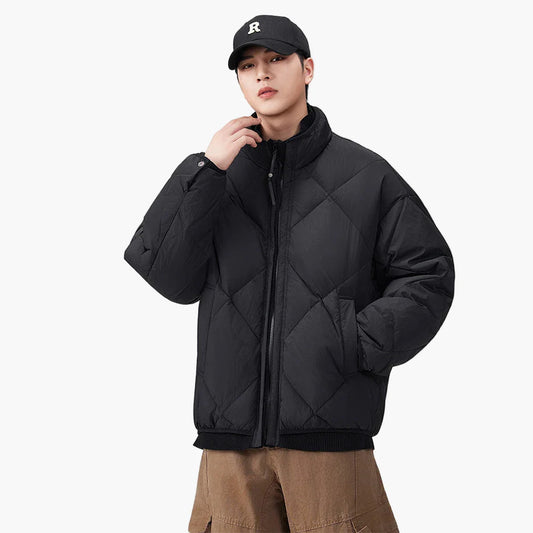 Men's transitional quilted jacket in oversized look for leisure and everyday use