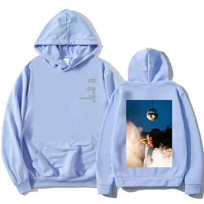 Unisex hoodie with hood, kangaroo pocket, and lettering