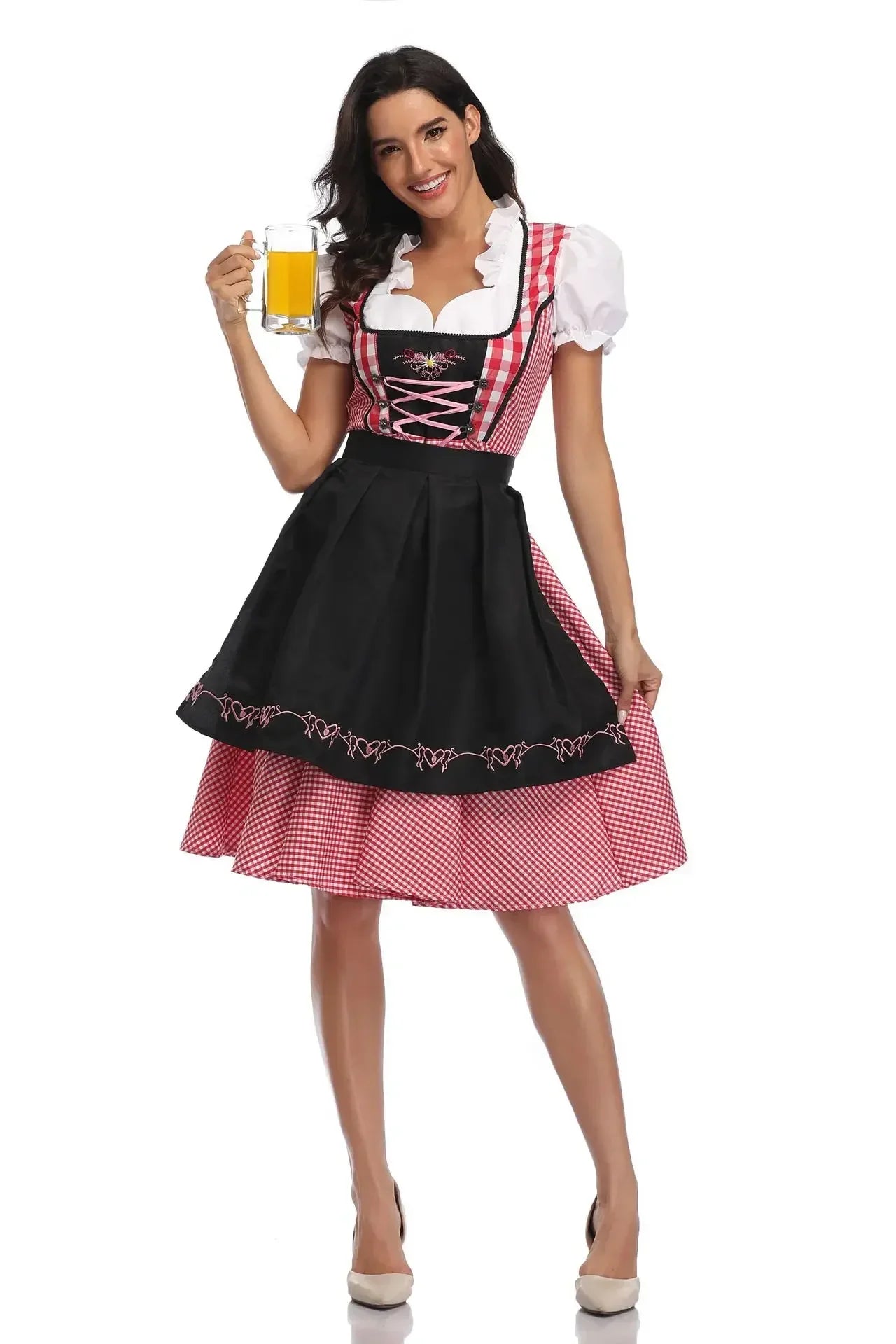 Traditional Women’s Checked Dirndl Dress