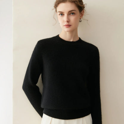 Damen Pullover Rundhalsausschnitt Langarm Weiches Material