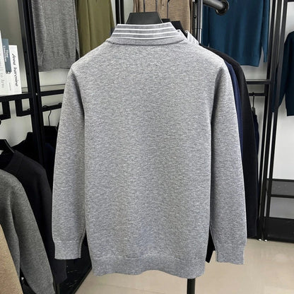 Men's sweater with fake shirt collar in business look – elegant knitted sweater for office & everyday use
