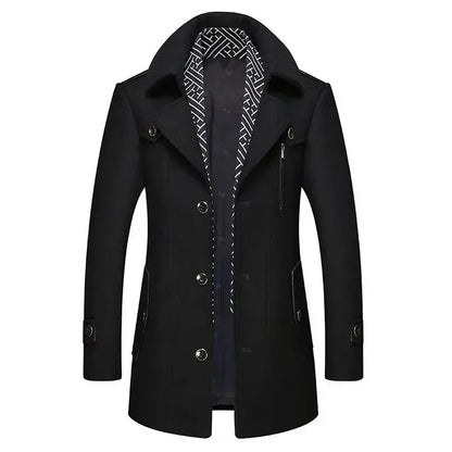 Men's Winter Business Coat – Elegant Long Trench Coat for Everyday and Office
