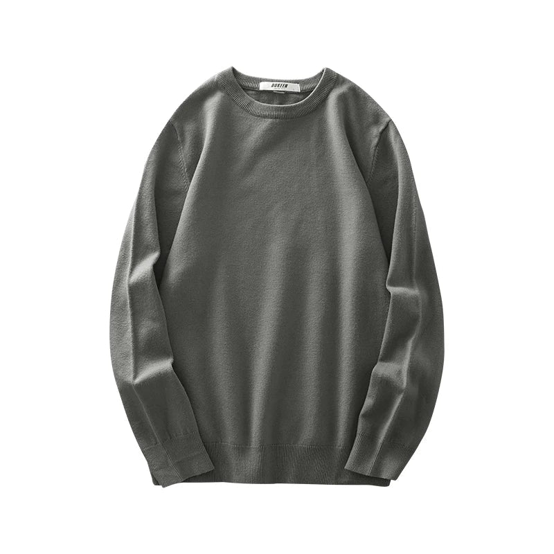Unisex Langarm Pullover Rundhals Rippbündchen