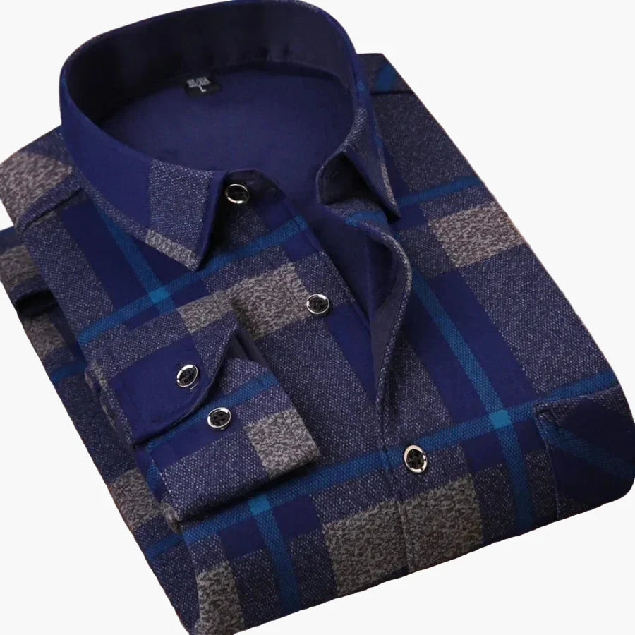 Men's Casual Flannel Shirt Checked Long Sleeve – Modern Outdoor & Business Casual Shirt