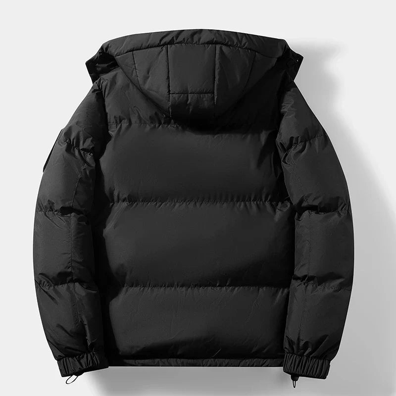 Unisex Winter Puffer Jacket with Hood - Warmly Lined Down Jacket