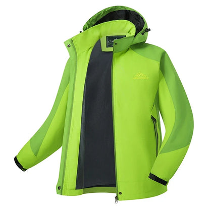 Outdoor Funktionsjacke für Damen Wasserdicht Winddicht Atmungsaktiv mit Kapuze