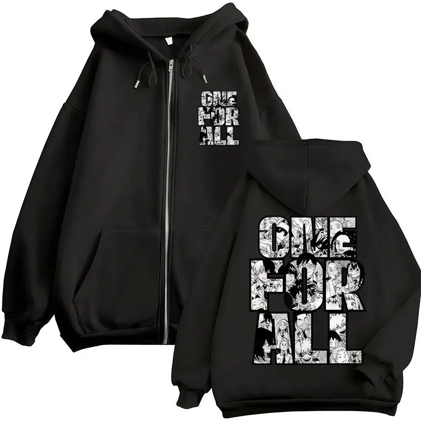 Unisex Kapuzenpullover mit Reißverschluss und Motivdruck