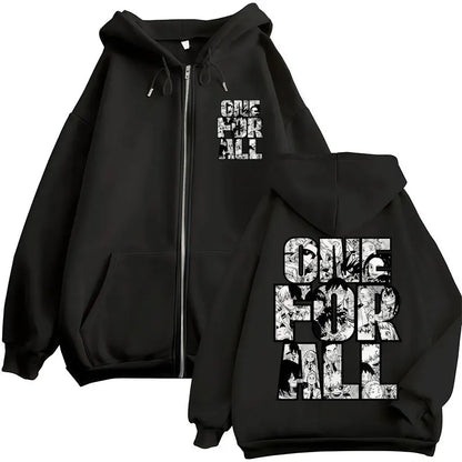 Unisex Kapuzenpullover mit Reißverschluss und Motivdruck
