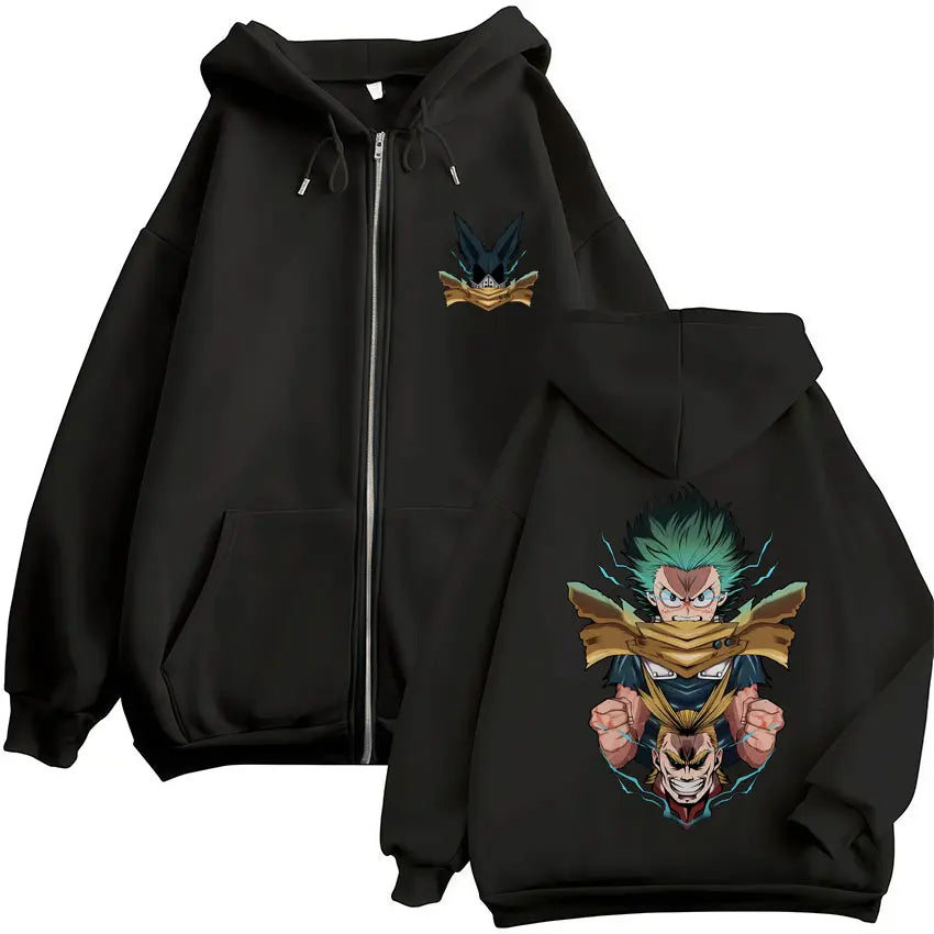 Unisex Kapuzenpullover mit Reißverschluss und Motivdruck