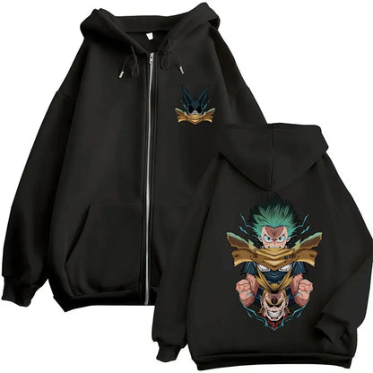 Unisex Kapuzenpullover mit Reißverschluss und Motivdruck