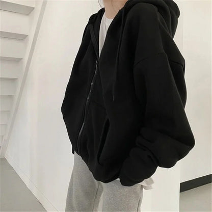 Unisex Kapuzenjacke mit Reißverschluss Oversize