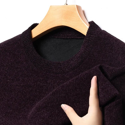 Men's crew-neck long-sleeve pullover winter warm knit pullover