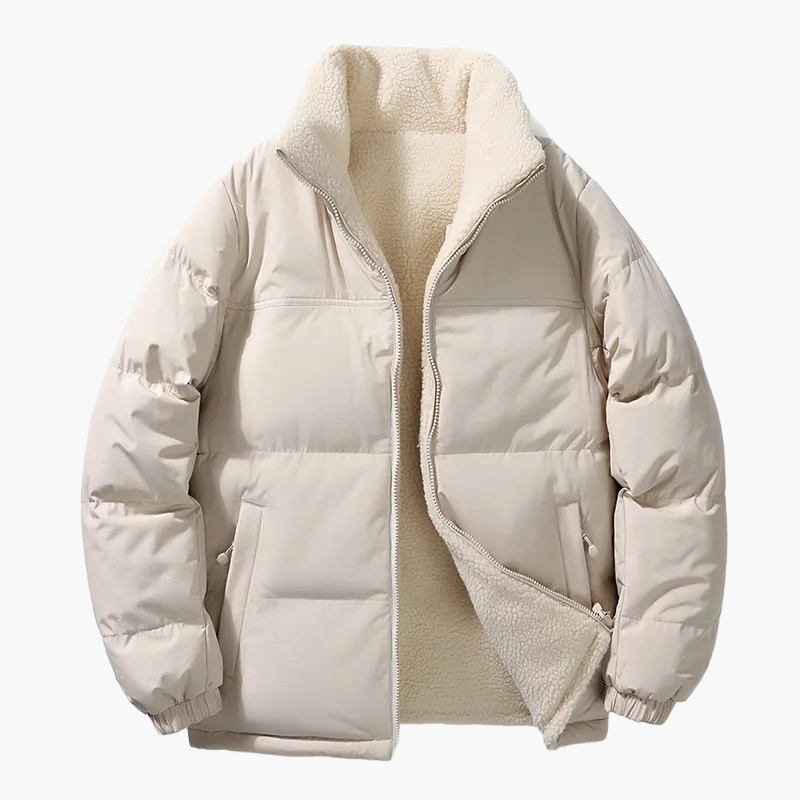 Men's winter quilted jacket with loose fit and fleece lining – urban fashion outdoor jacket