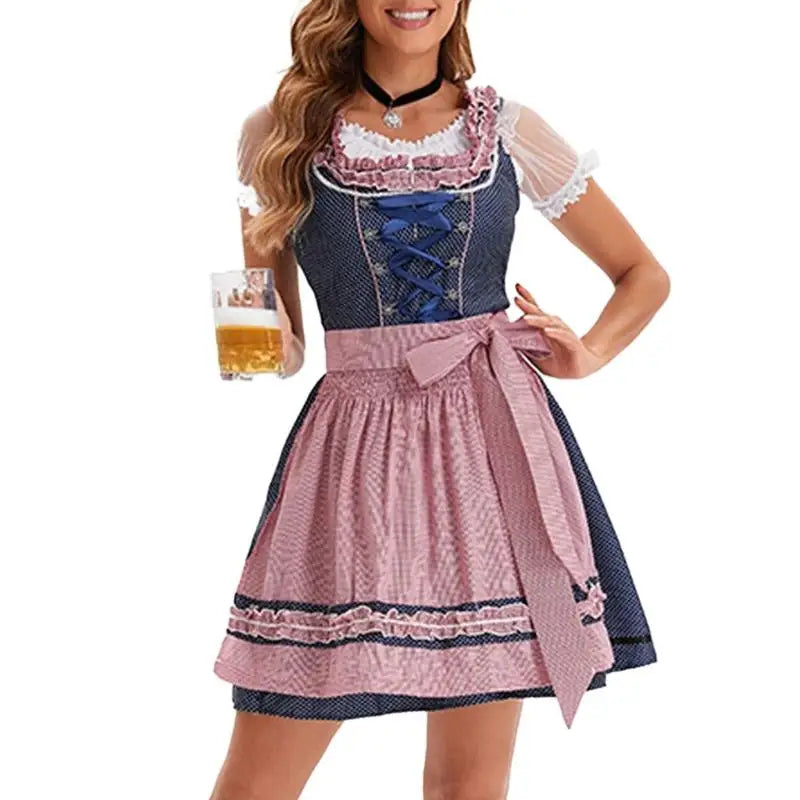 39BB Beer costume, dirndl, dress, blouse, apron, German Bavarian Oktoberfest costume set