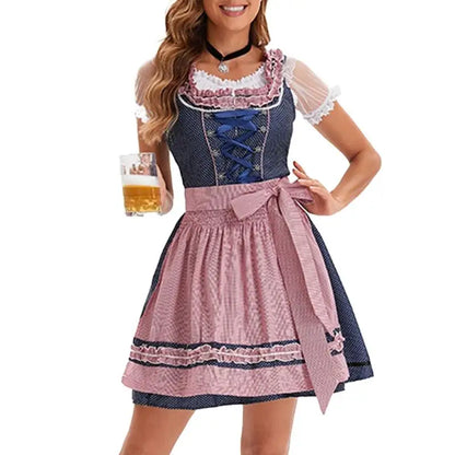 39BB Beer costume, dirndl, dress, blouse, apron, German Bavarian Oktoberfest costume set