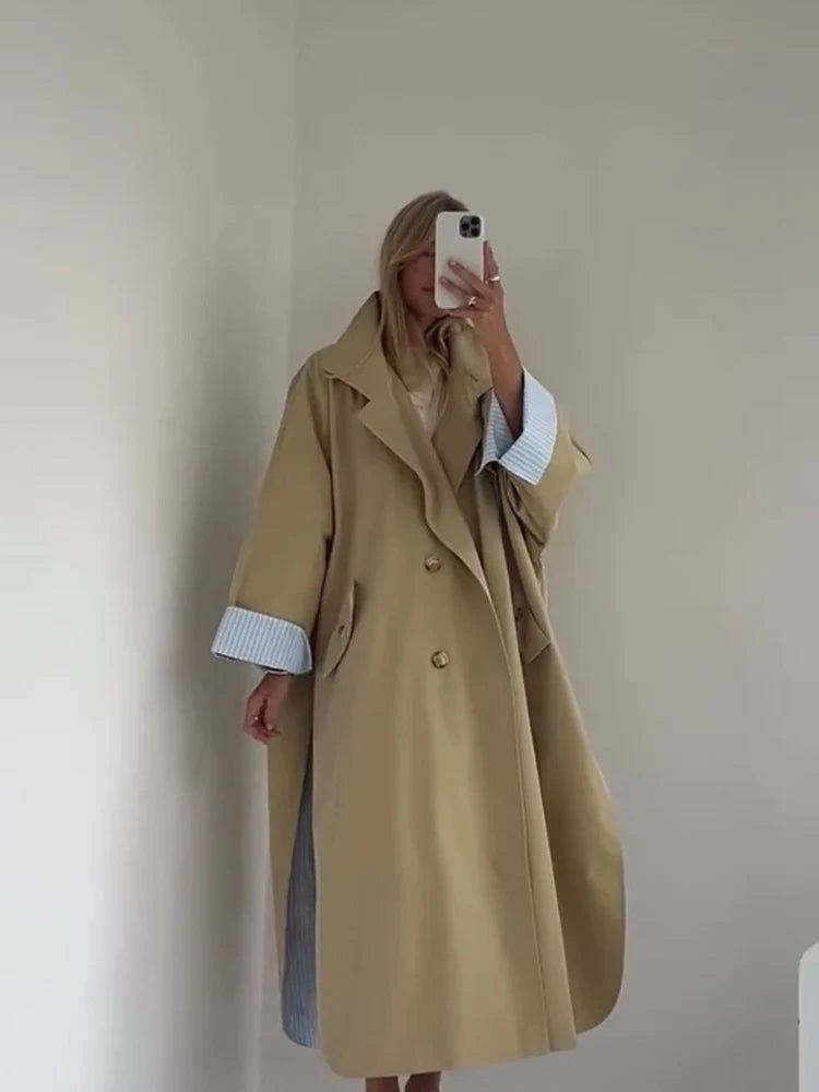 Damen Trenchcoat Kurz oder Lang mit Bindegürtel, Zweireiher Kragen, diverse Farben