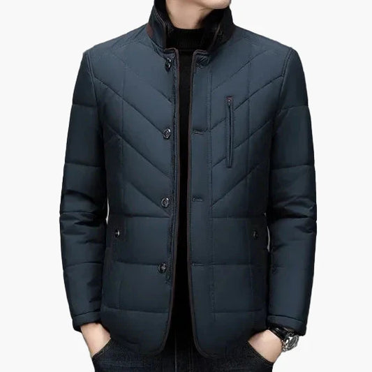Men's Stand Collar Business Jacket – Elegant Winter Short Parka for Everyday & Office
