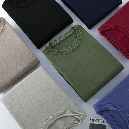 Men's crew-neck pullover knit pullover in various colors