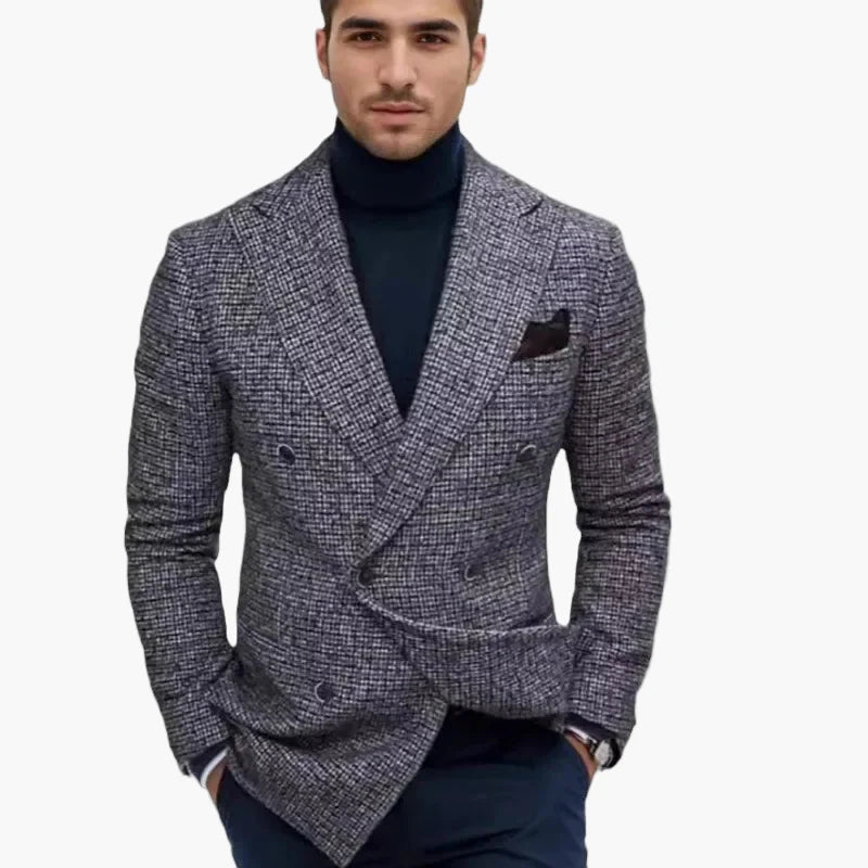 Men's double-breasted blazer jacket in modern business and casual style