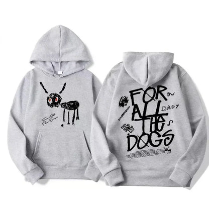Hoodie mit Kapuze & Print vorne und hinten, Kängurutasche