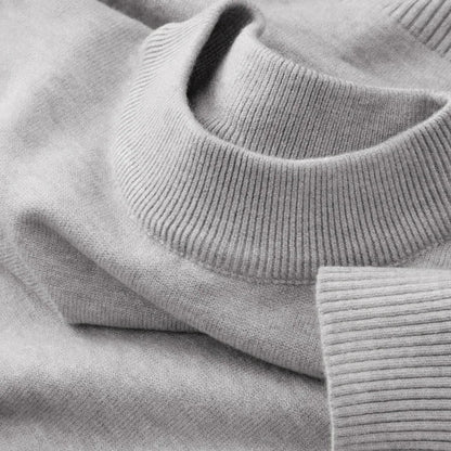 Strickpullover Rundhals Rippbündchen Uni Farbe – Weich & Bequem