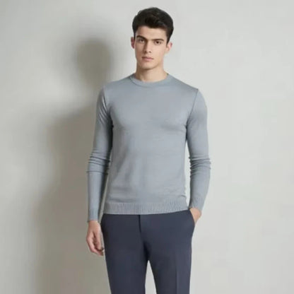 Herren Pullover Rundhalsausschnitt Feinstrick Basic