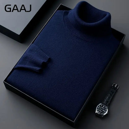 Men's turtleneck sweater long sleeve fine-knit sweater
