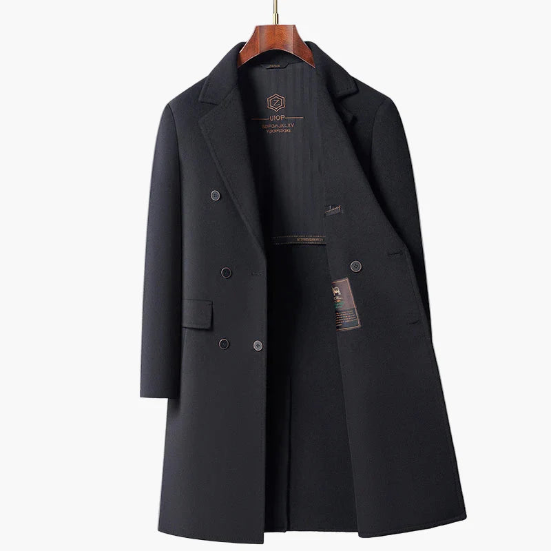 Men's Double-Breasted City Coat – Elegant Business and Casual Style