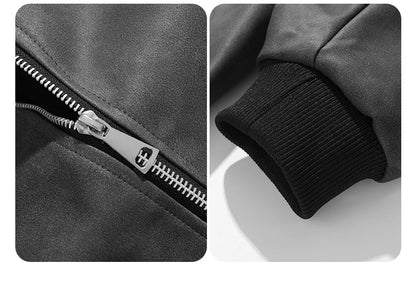 Herren Bomberjacke mit Kapuze, Schwarz