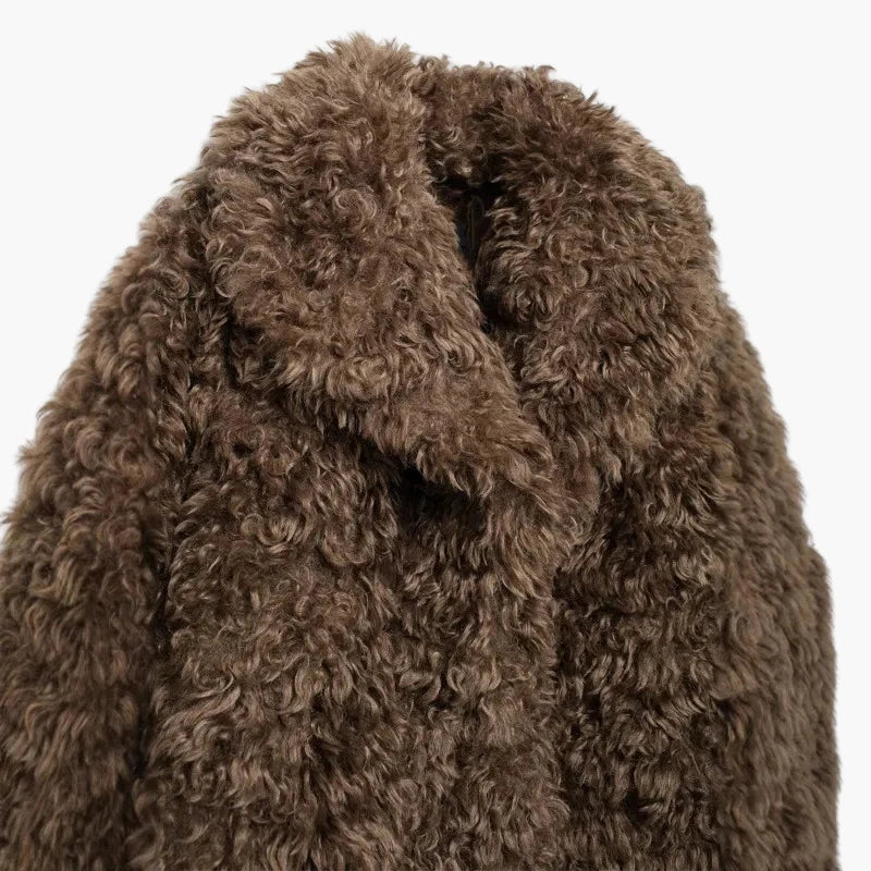 Damen Oversized Vintage Kuscheljacke für Herbst und Winter – Modischer Statement-Look