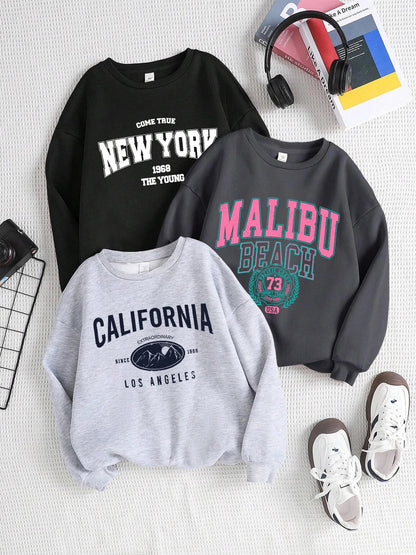 Unisex Sweatshirt Rundhals mit Print – Diverse Farben