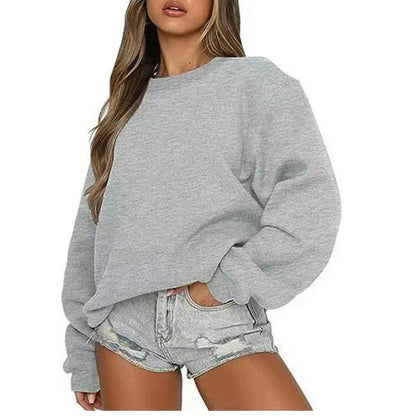 Women's Oversized Crew-Neck Long-Sleeve Sweatshirt