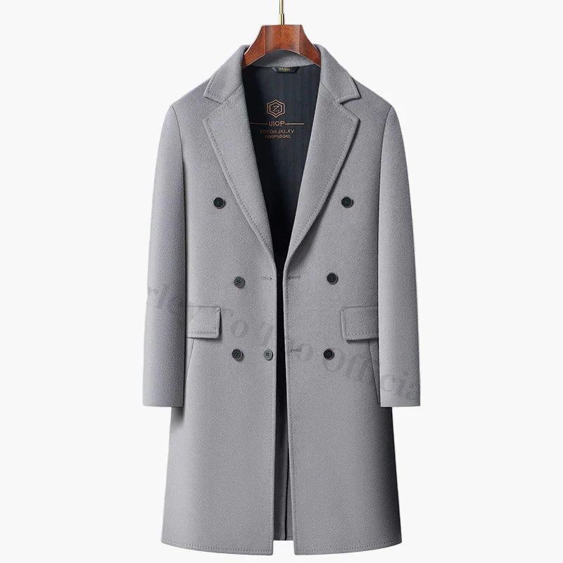 Men's Double-Breasted City Coat – Elegant Business and Casual Style