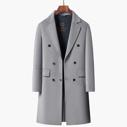 Men's Double-Breasted City Coat – Elegant Business and Casual Style