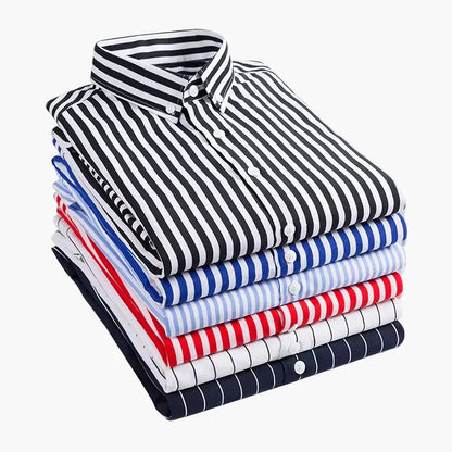 Men's Business Casual Shirt with Stripe Pattern – Elegant and Versatile Style